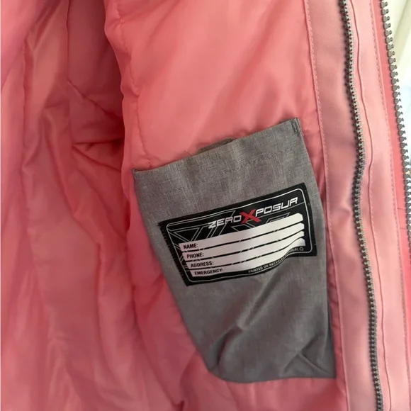 ZeroXposur Size 10/12 Pink and Gray Kids Ski Jacket